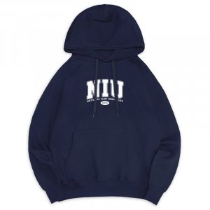 【百年限定款】NIU_100TH經典款落肩帽T_深藍