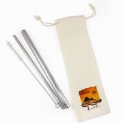 【團購商品，10個起做】NIU宜大龜山日出環保吸管三入組_米白