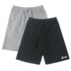 【團購商品，10件起做】NIU休閒有型棉短褲_黑/灰(可混色)